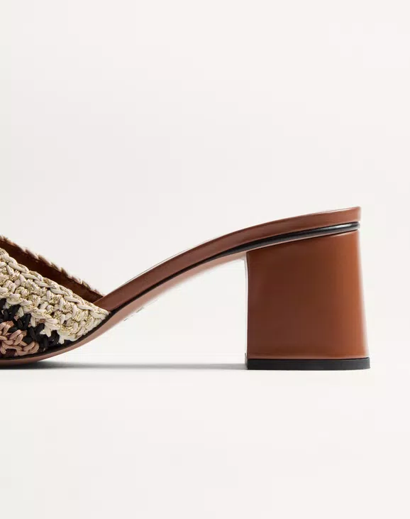 Valentino Vlogo Signature Slide Sandal With Crochet Embroidery 60Mm - Image 3